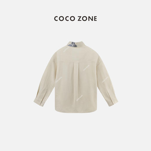 COCO ZONE2024春季撞色polo领衬衫时尚单排扣长袖上衣CC1A0467 商品图5