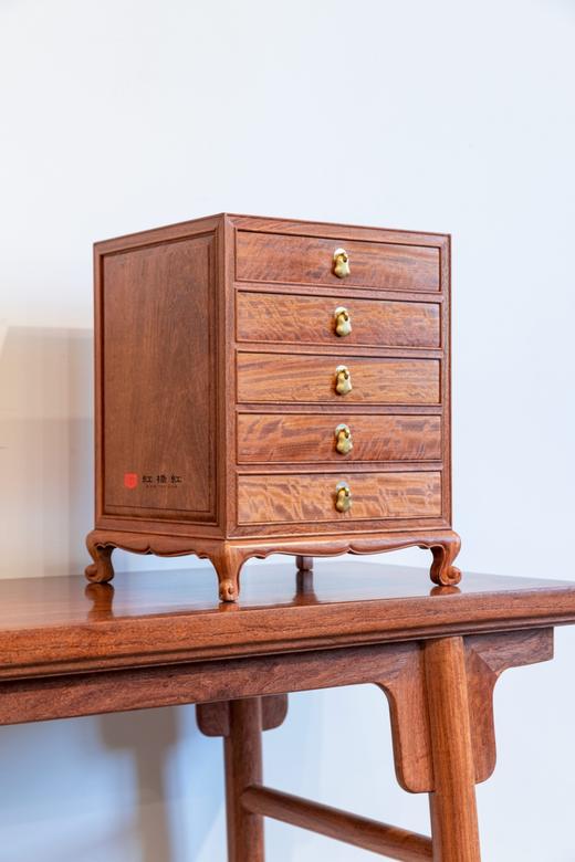 红桥红  家具严选  缅甸花梨(大果紫檀）  【缅花五斗茶饼柜 】普洱茶柜 商品图1