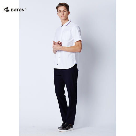 【第2件半价！尾货清仓不退换】波顿高端美式休闲polo领夏季薄款短袖衬衫男纯棉衬衣MS788217 商品图2