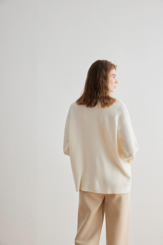 COCO ZONE设计感袖口撞色圆领针织衫羊毛百搭毛衣24C10354 商品图2