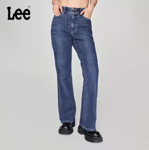 LEE新品美颜牛仔427标准高腰喇叭中蓝色女牛仔裤潮LWB246427203296 商品图0