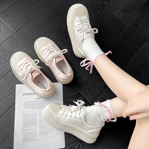 ZHR则则国风小白鞋厚底饼干鞋ins风板鞋超轻女鞋时尚运动鞋休闲鞋 商品图5