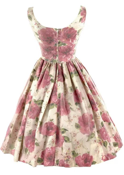 【投稿】喵娘精工@M82《春日花影》复古vintage薄纱印花高腰连衣裙 商品图4