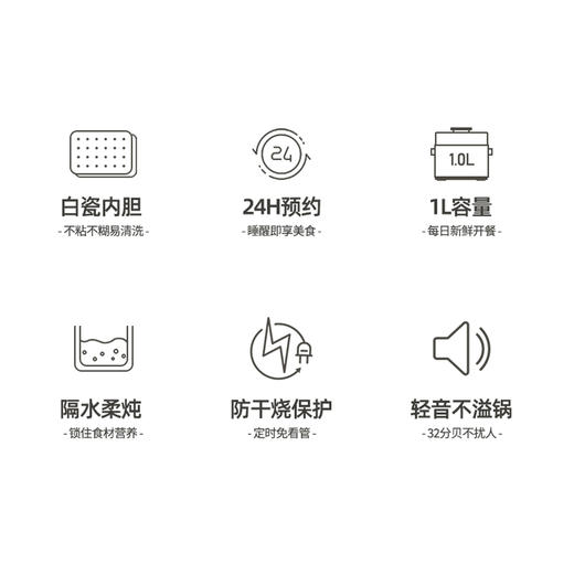 【小家电】海牌 HP-D112多功能电炖盅 卡其色 HF 商品图1