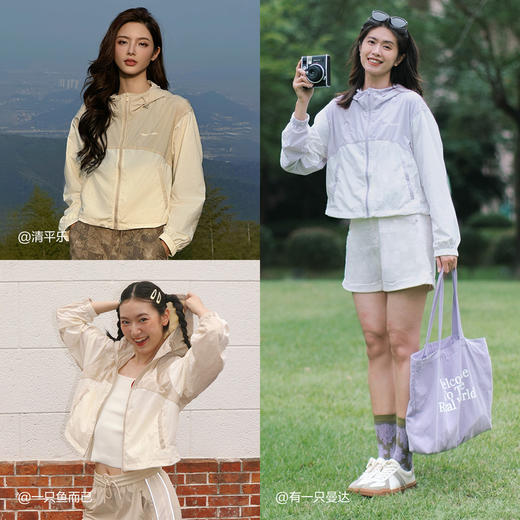 森马外套女短款连帽凉感防晒衣宽松夏季新款质感拼色夹克复古 商品图2