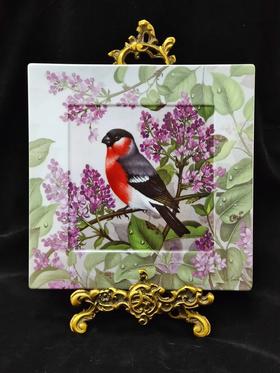 英国德文波特限量鸟类瓷画，薄雾笼罩的清晨系列，这只是丁香苏醒