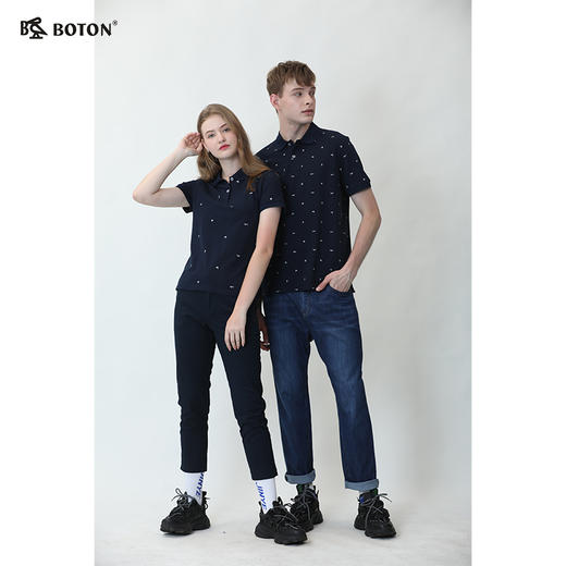 波顿夏季时尚印花时尚潮流polo衫男士修身纯棉休闲t恤MT866220 商品图1