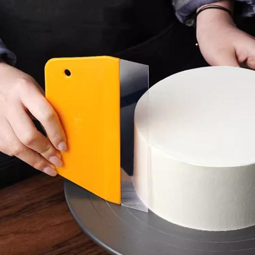 十色生活 奶油刮板2入【刮板+透明软刮片组合】蛋糕抹面烘焙工具 商品图3