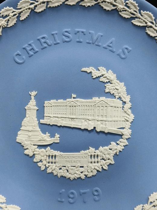 1979年英产威基伍德圣诞年份盘，白金汉宫画片，经典蓝色碧玉浮雕 商品图1