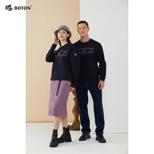 波顿春秋高端女士圆领绣花针织卫衣休闲百搭厚实挺括LT280123 商品图5