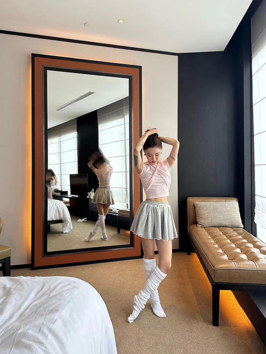 DUO智仙生 粉标白女美学挂脖粉色淡甜味T恤半袖 商品图2