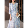 89249原形V领真丝桑蚕丝连衣裙女2024夏季新款高级感温柔风扎染长裙子 商品缩略图4