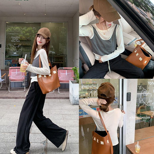 <曾小咸推荐>【时髦调性】2色假两件条纹毛织衫 商品图2