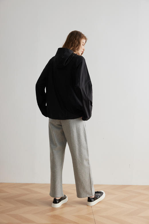 COCO ZONE100棉春季松紧腰休闲裤简约软糯直筒裤24C10270 商品图3