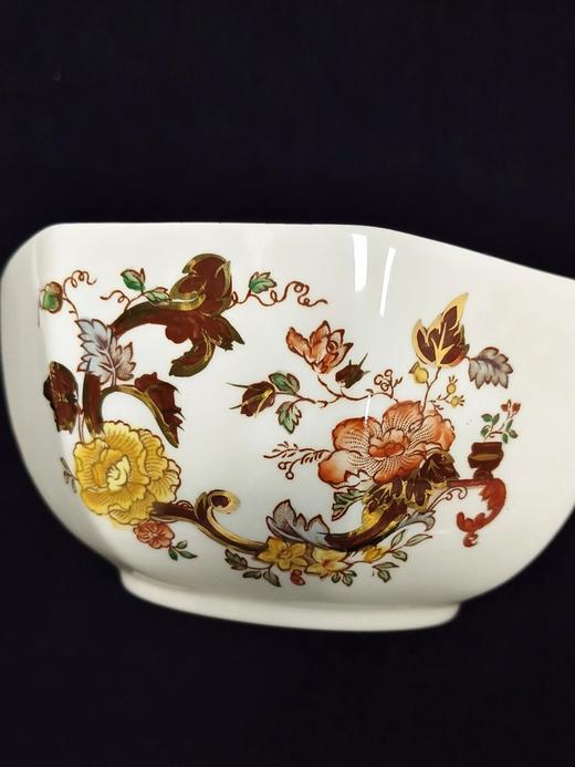 马森炻器八角碗，查斯特勒系列，高级洋气的奶咖底色，橙黄双色花卉搭配重金，棕色枝叶，画片复古贵气 商品图3