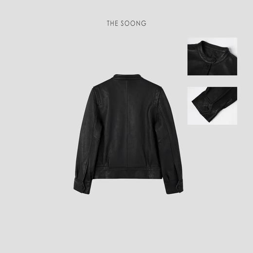 THESOONG|"英伦风情"复古羊皮纹理修身外套HBPY4953 商品图1