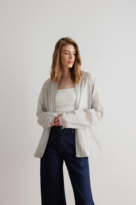 KS男装超薄轻便拉链开衫50+抗紫外线潮酷连帽休闲夹克24KMJ0046