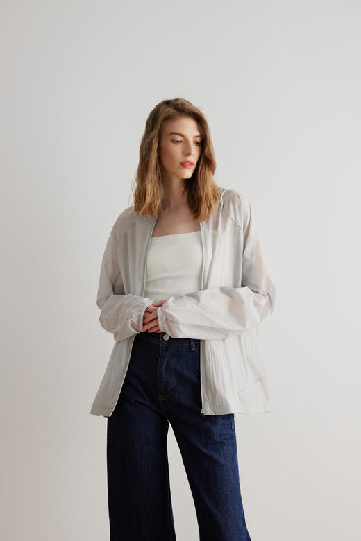 KS男装超薄轻便拉链开衫50+抗紫外线潮酷连帽休闲夹克24KMJ0046 商品图0