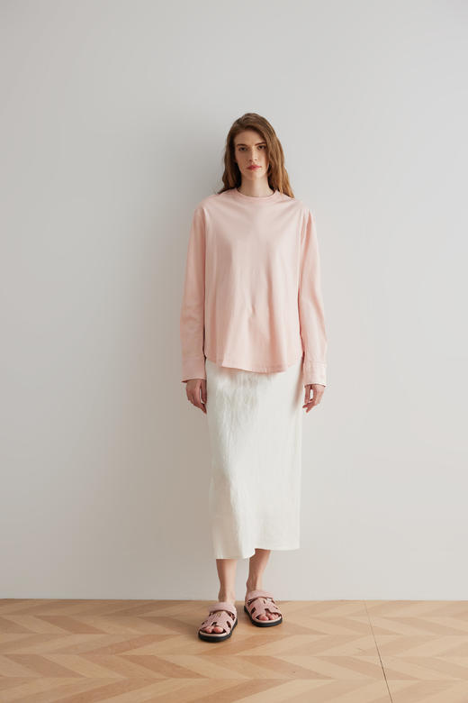 COCO ZONE"白麻半裙“高级感气质白色半身裙时尚通勤中长裙CC1B0811 商品图4