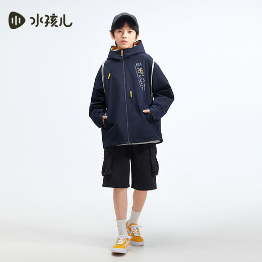 水孩儿童装2024秋新款女童风衣男童外套三防防风时尚户外宽松休闲 商品图0
