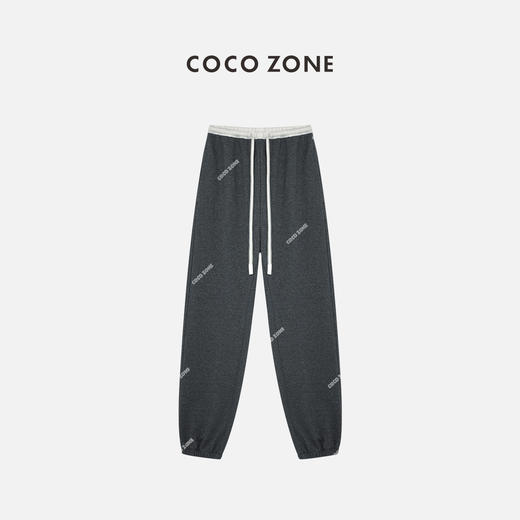 COCO ZONE抽绳松紧腰撞色边束脚裤休闲运动长裤24C10277 商品图5