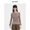 SELFWHO羊毛混纺撞色针织衫女2024秋季新款修身圆领套头针织上衣 商品缩略图1