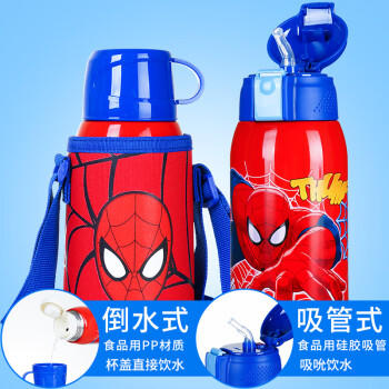 迪士尼（DISNEY）儿童保温杯带吸管316不锈钢男喝水杯子小学生宝宝专用双盖壶600ml /厨具 /水具 /保温杯 商品图7