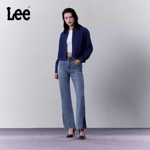 LEE新品美颜牛仔427标准高腰喇叭中蓝色女牛仔裤潮LWB246427203296 商品图5