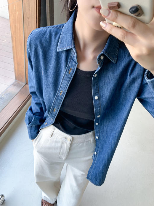 单品包邮现货 THS 8.10-无 RL家 女士 马球经典牛仔水洗棉衬衫 BG2757 商品图2