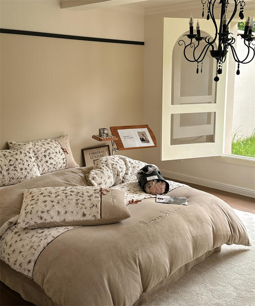 顶柔法式拼接慕丝牛奶绒四件套 商品图9