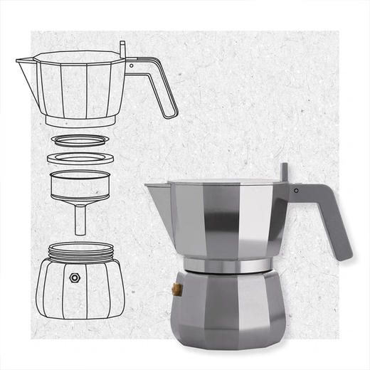 意大利Alessi摩卡壶单阀意式浓缩萃取壶户外煮咖啡壶手冲器具 商品图3