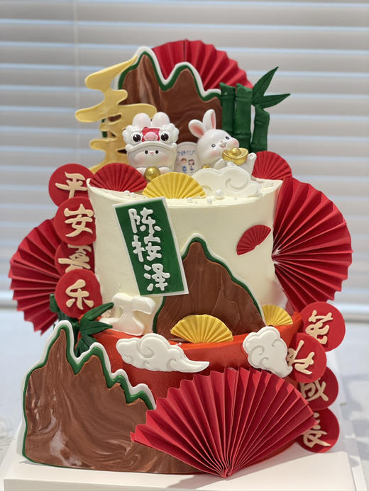 兔子双层翻糖周岁奶油蛋糕 提前一天预定 下单前请仔细阅读商品详情 商品图1