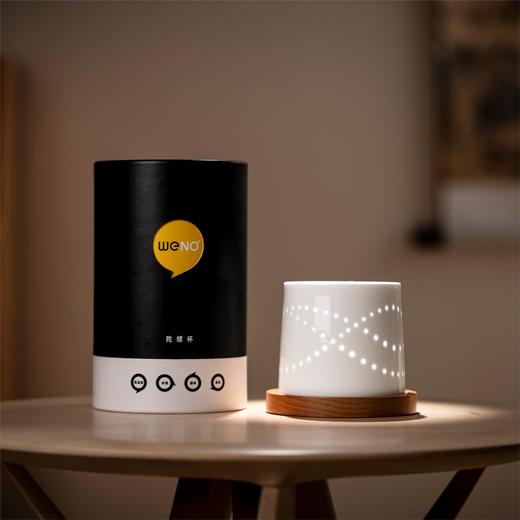 WENO°  |  景德镇富玉陶瓷创意玲珑陶瓷转转水杯 解压杯家用带木托杯垫 商品图3