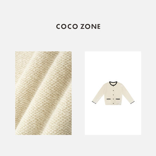 COCO ZONE 时尚圆领单排扣针织衫显瘦长袖上衣CC1C1774 商品图2