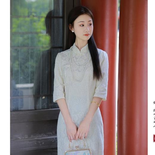 【三行诗】复合蕾丝鱼尾改良旗袍新中式 商品图0