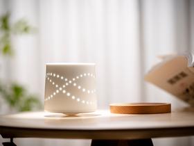 WENO°  |  景德镇富玉陶瓷创意玲珑陶瓷转转水杯 解压杯家用带木托杯垫