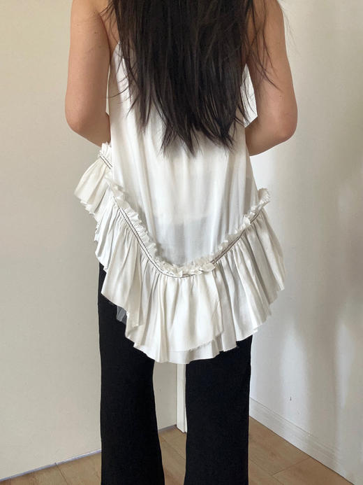 TU｜C02SS23-TP07- 褶皱吊带上衣【白WT00 / 黑BK00】 商品图2