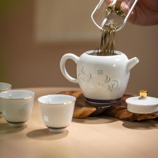 富玉 景德镇玲珑陶瓷茶具旅行户外便携茶具钱兔似锦一壶四杯 商品图3