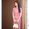 【朱槿】缎面印花改良旗袍优雅唯美新中式 商品缩略图0