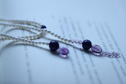 米马成衣 4.5mm淡水珍珠/青金石/紫水晶长项链 以药佛师的慈悲心处世 商品图5