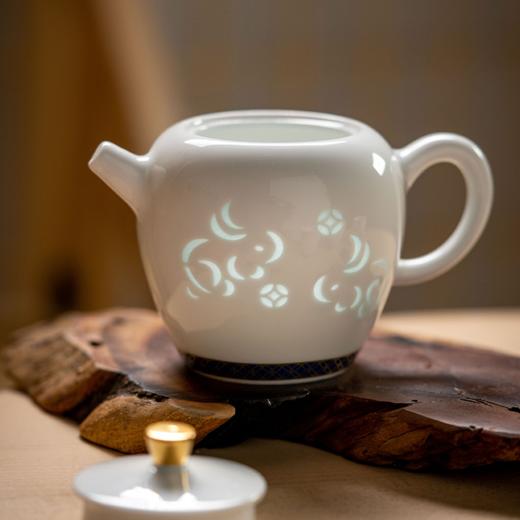 富玉 景德镇玲珑陶瓷茶具旅行户外便携茶具钱兔似锦一壶四杯 商品图2