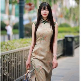 【玉楼春】无袖立领盘扣复古民国风改良旗袍新中式