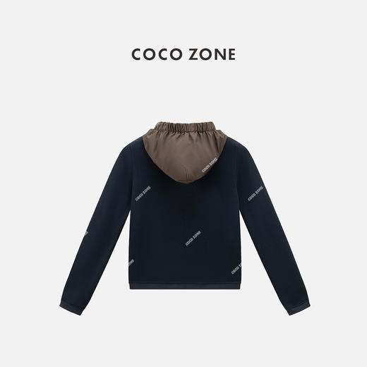 COCO ZONE 设计感撞色拼接百搭连帽长袖外套CC2C1416 商品图1