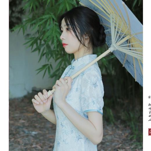 【蝶游竹梦】繁花锦蝶戏竹枝淡雅改良旗袍新中式 商品图0