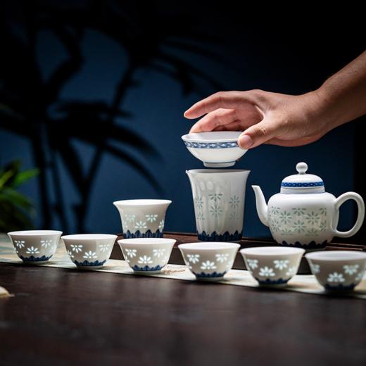 富玉景德镇玲珑手绘听雨功夫茶具套组礼盒包装 商品图3