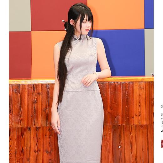 【烟云】缎面提花改良旗袍松弛温婉新中式 商品图0