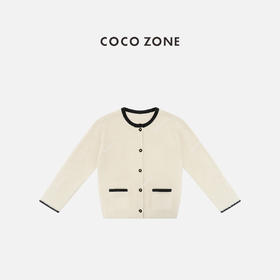 COCO ZONE 时尚圆领单排扣针织衫显瘦长袖上衣CC1C1774