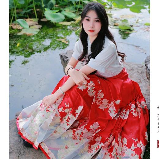 【满庭芳·霞色】马面裙裙织金妆花改良国风新中式蔷薇红马面套装 商品图0