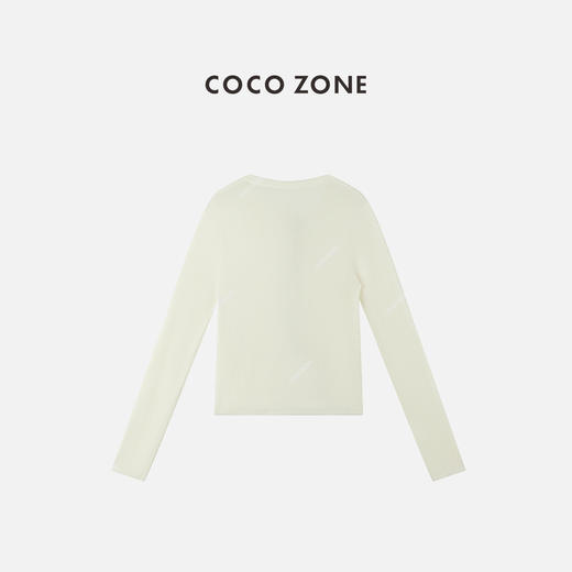 COCO ZONE 时尚百搭V领针织衫简约长袖套头上衣CC1C1808 商品图1