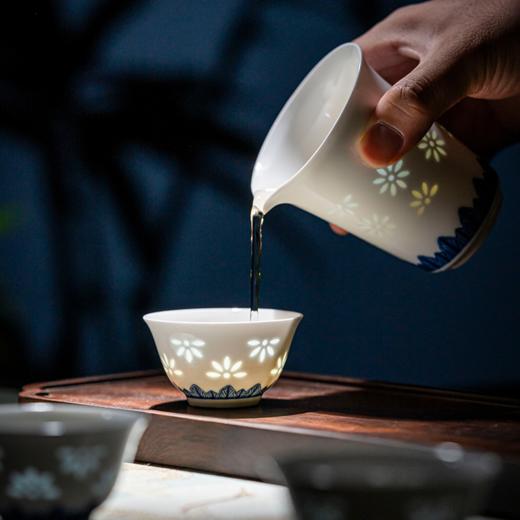 富玉景德镇玲珑手绘听雨功夫茶具套组礼盒包装 商品图2